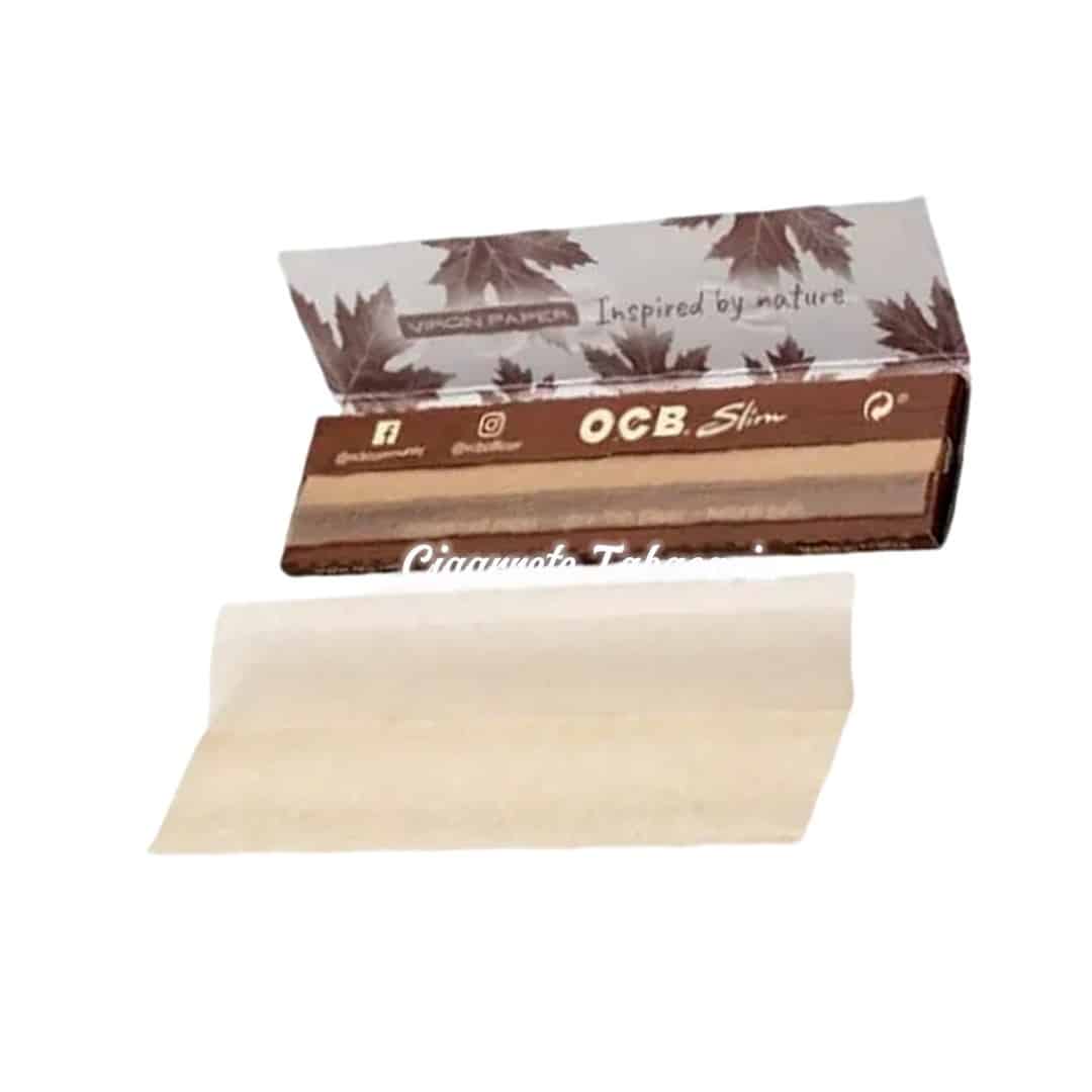 Caixa Seda Ocb Virgin Brown Slim C/50 Livretos Original - Imagem 2